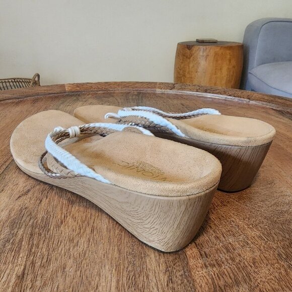 Vionic Natural Ramba Tri-Color Braided Wedge Sandals w/ Orthaheel Womens 11 - Picture 8 of 12